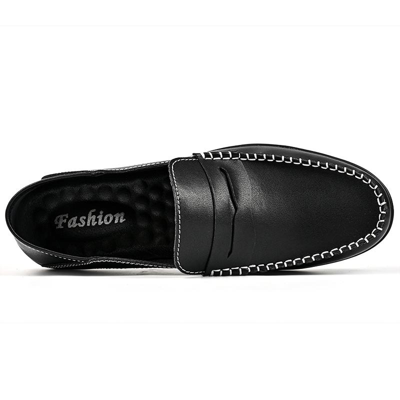 Trendy Fashionable Men's Bean Bean Shoes Comfortable Casual Loafers For Men Business Leather Shoes Driving Shoes Plus Size