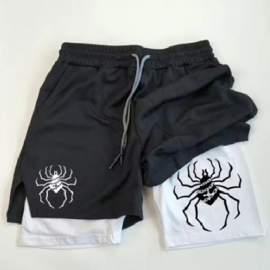 Muay Thai Kick Boxing MMA Shorts Spider Men Women Unisex Double Layer Quick Dry Breathable Training Sport Gym Fitness Workout