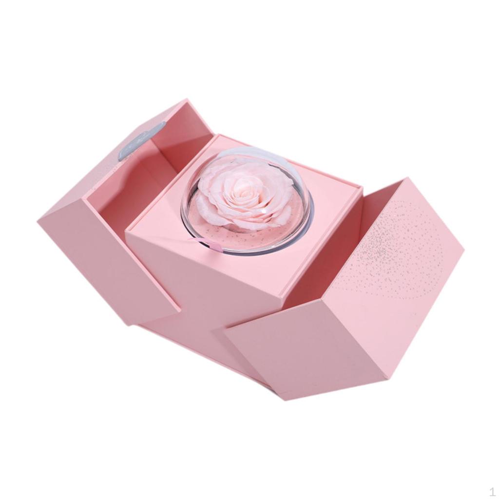 Liftable Gift Box Engagement Ring Preserved Flowers Valentine's Day Gifts Proposal for
