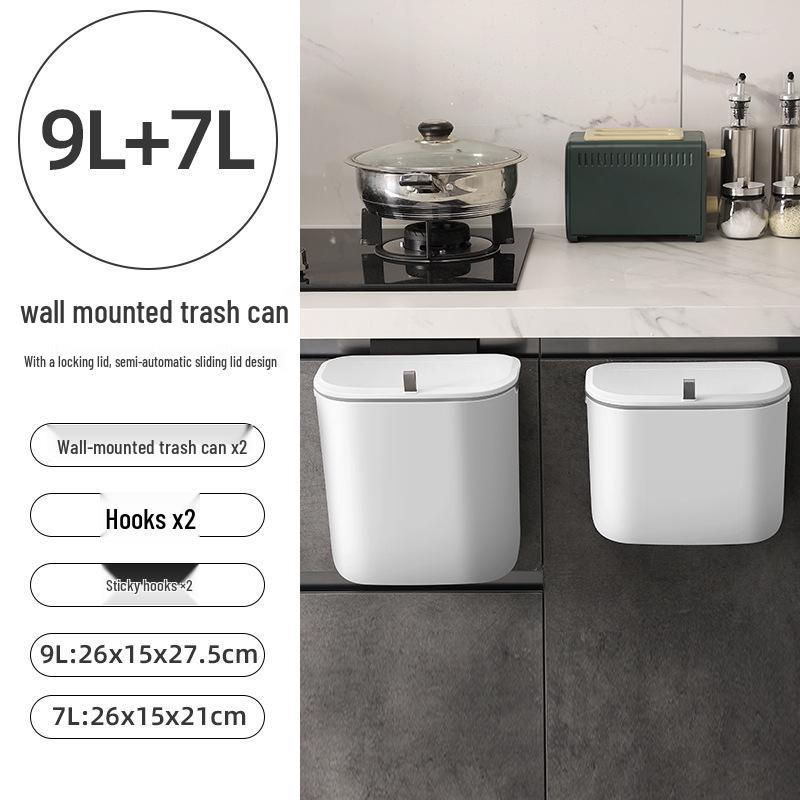 Jie An Hui Kitchen & Toilet Wall-Mounted Trash Can with Lid