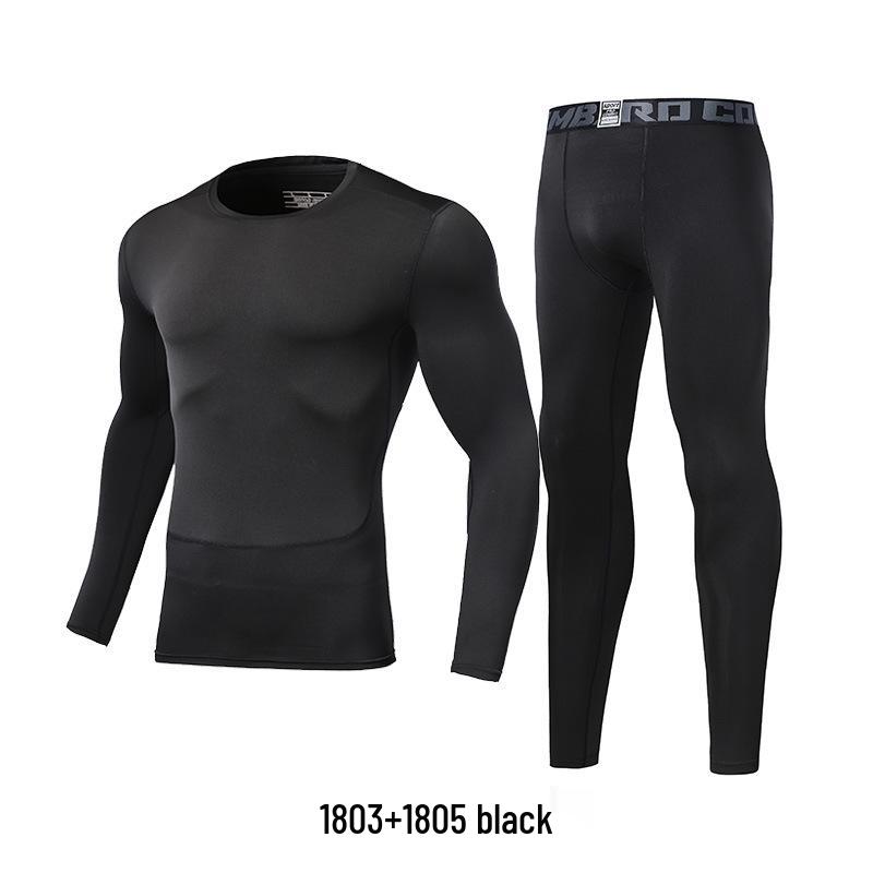 

Men s Quick-Dry Elastic Compression Long Sleeve Fleece-Lined Fitness Suit Set 3XS (110-120cm)