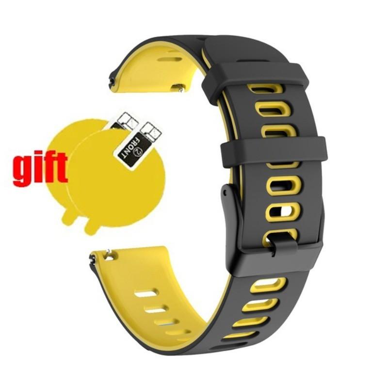 For Huawei Gt5 /GT 5 PRO Smart Watch Strap Wristband Bracelet Silicone Band and 2PCS Screen Protector Film for Huawei Watch GT 5 Pro 46mm