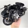 Alloy Diecast Classic Military Tricycle Motorcycle Model Sound & Light Children Toy Car Boy