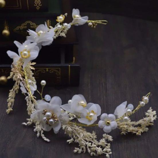 Fashion Flower Pearl Hair Band Hoop Bride Headwear Wedding Dress Accessories