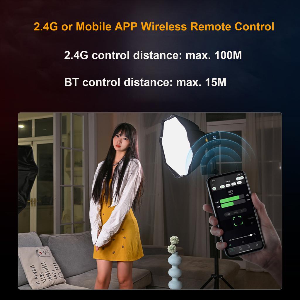 YONGNUO YNLUX100 Pro Kompaktes LED-Videolicht 120 W COB-Fotografie-Fülllicht 3200 K-6500 K einstellbar