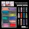 12-Color Quick UV Gel Nail Extension Kit with Scaled Crystal Nail Molds and Tips