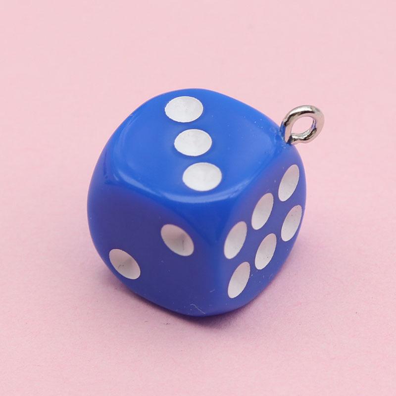 14mm Colorful Acrylic Dice Shaker Pendant Charm for DIY Jewelry