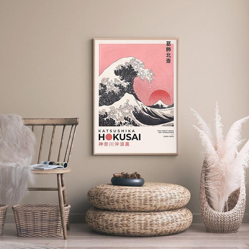 Japanese Exhibition Katsushika Hokusai Retro Poster Animal Colorful Prints Canvas Painting Wall Art Picture for Room Home Decor