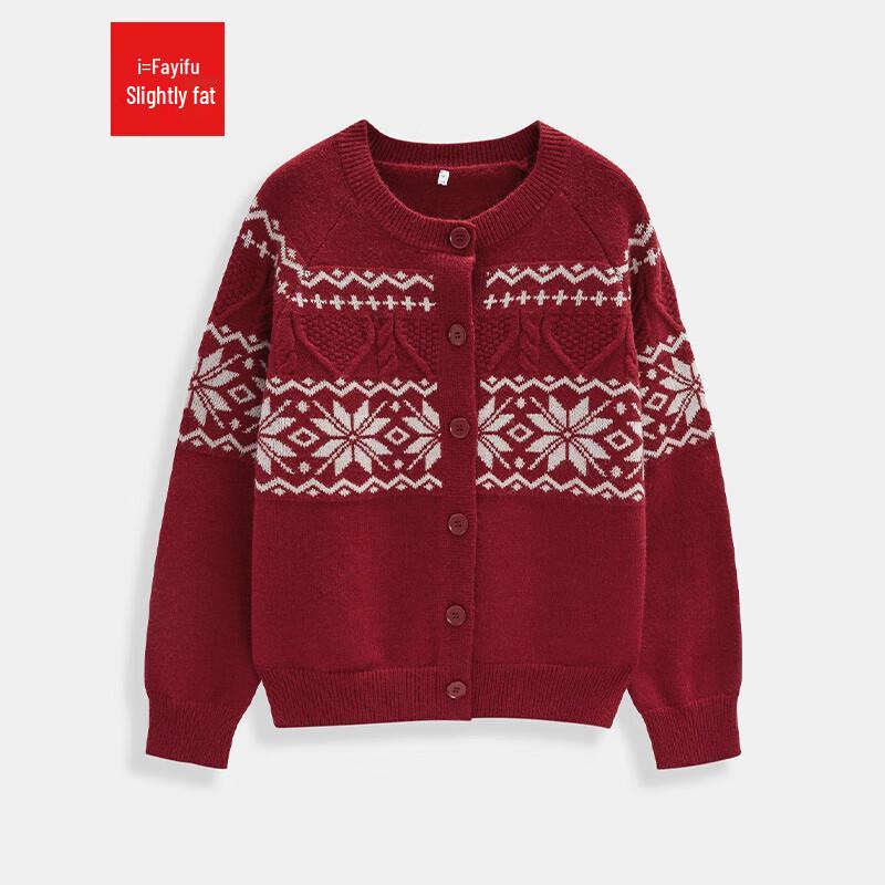 

IEF Women s Plus Size Retro Jacquard Knit Cardigan L