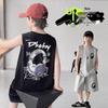 Teen Boys' Sleeveless Summer Set: Loose Vest & Shorts, Trendy Two-Piece Basketball Sportswear