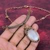 Selenite Necklace Copper Wire Wrapped Adjustable Chain Necklace Gemstone Jewelry