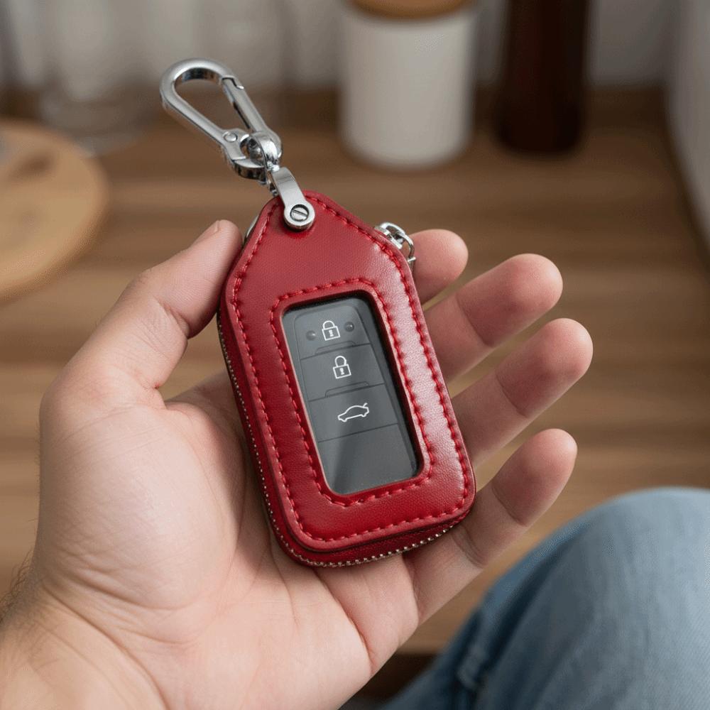 Zipper Purse Car Key Holder PU Leather Key Bag Case Fashion Key Protection Case  Housekeeper Cover