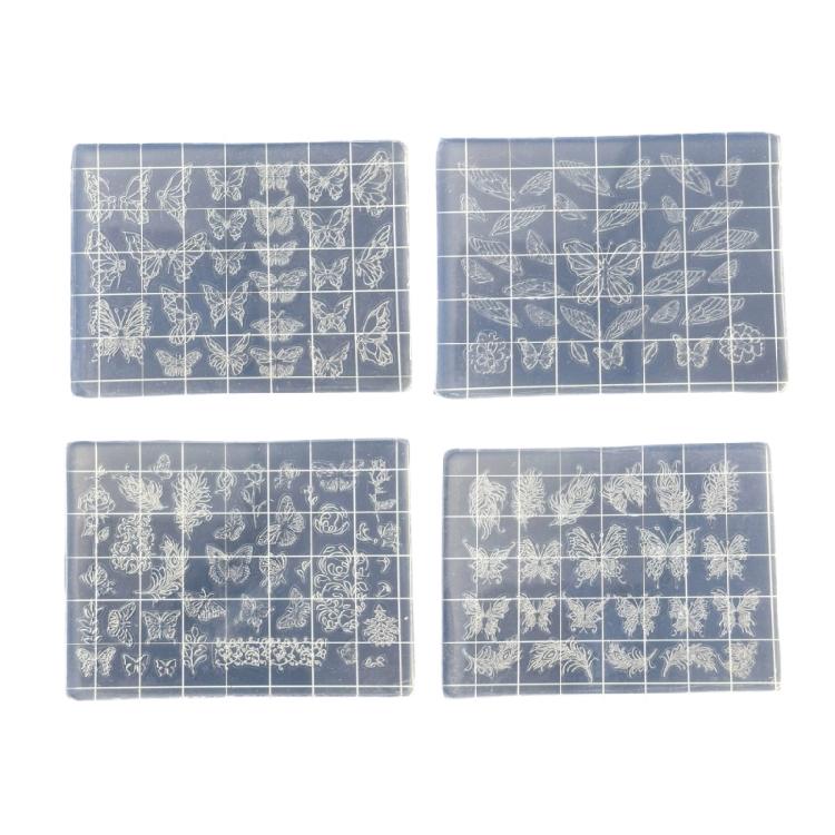 4PCS Nails Art Silicone Mold Butterfly Theme Manicure Training Tool Professional Manicure Supplies for Various Occasion