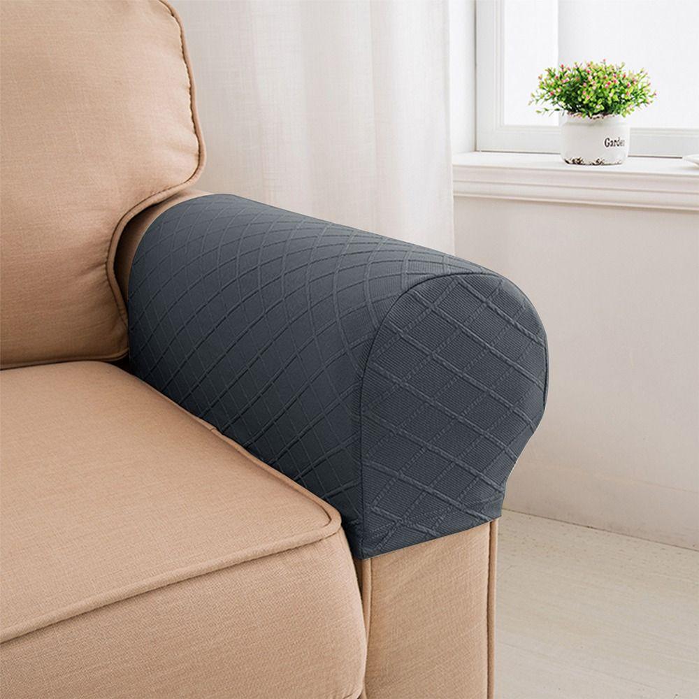 2PCS Home & Living Stretch Rhombus Armrest Covers Furniture Removable Sofa Cover Solid Stretchy Couch Arm Protector Sofa