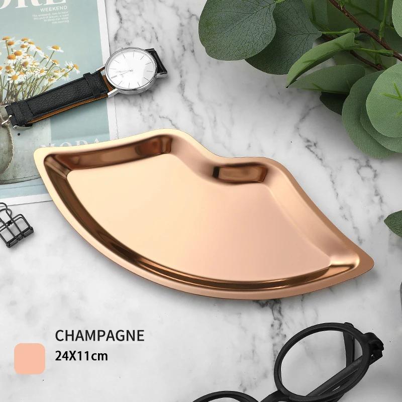 Modern Simple Stainless Steel Metal Water Drop Multi-shape Snack Tray Storage Jewelry Storage Metal Decoration Storage Organizer