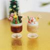 1Pcs Diy Dolls Accessories Cute Christmas Gingerbread Man Miniature Dollhouse Fruit Ice Cream Mini Ice Drink For Xmas Kids Gift