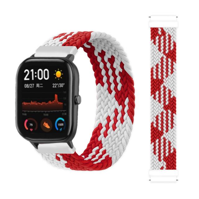 20mm 22mm Uhrenarmbänder für Amazfit GTS/4/3/2/2e/GTS2 Mini/GTR 4/3 pro/GTR2/2e/2 Geflochtenes Solo-Loop-Armband Amazfit bip 6 5 Band
