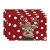 Festive Christmas Linen Table Mats - Heat Resistant Western Style Decor