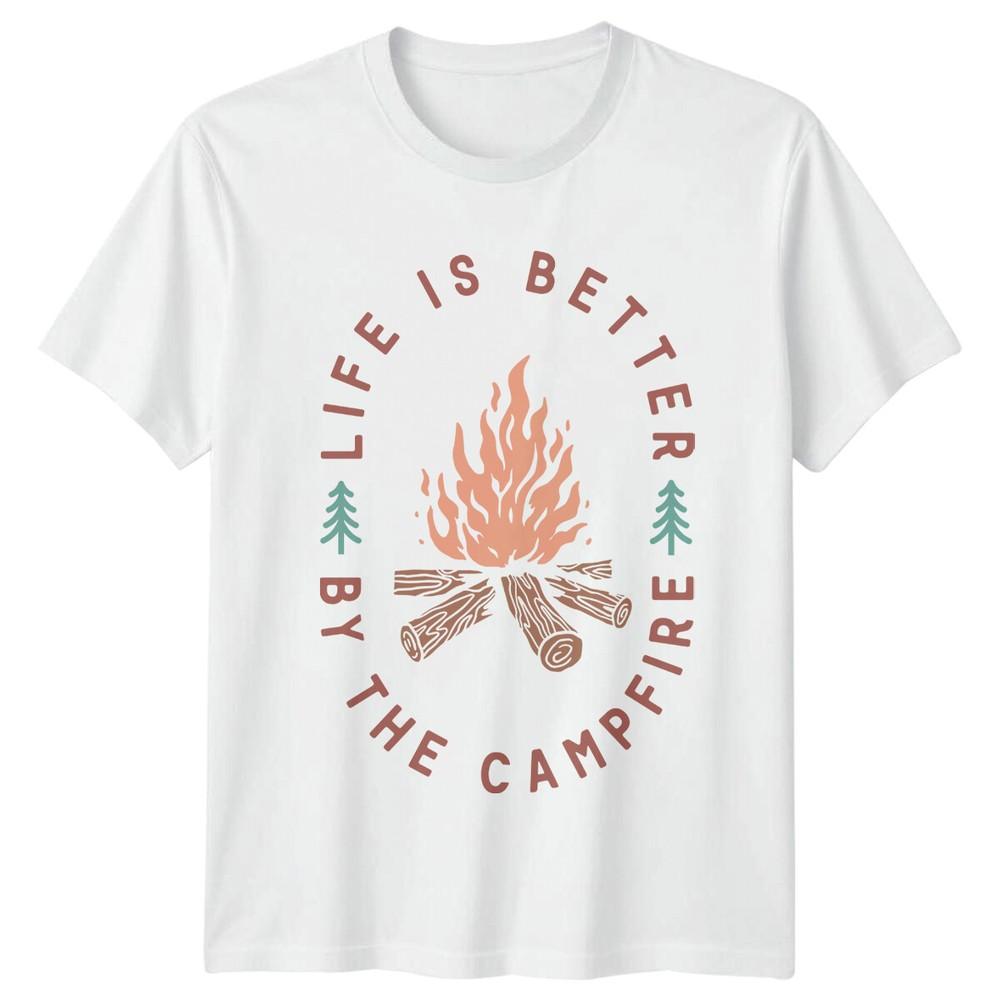 Life Is Better By The Campfire TShirt Camping Adventure Graphic S