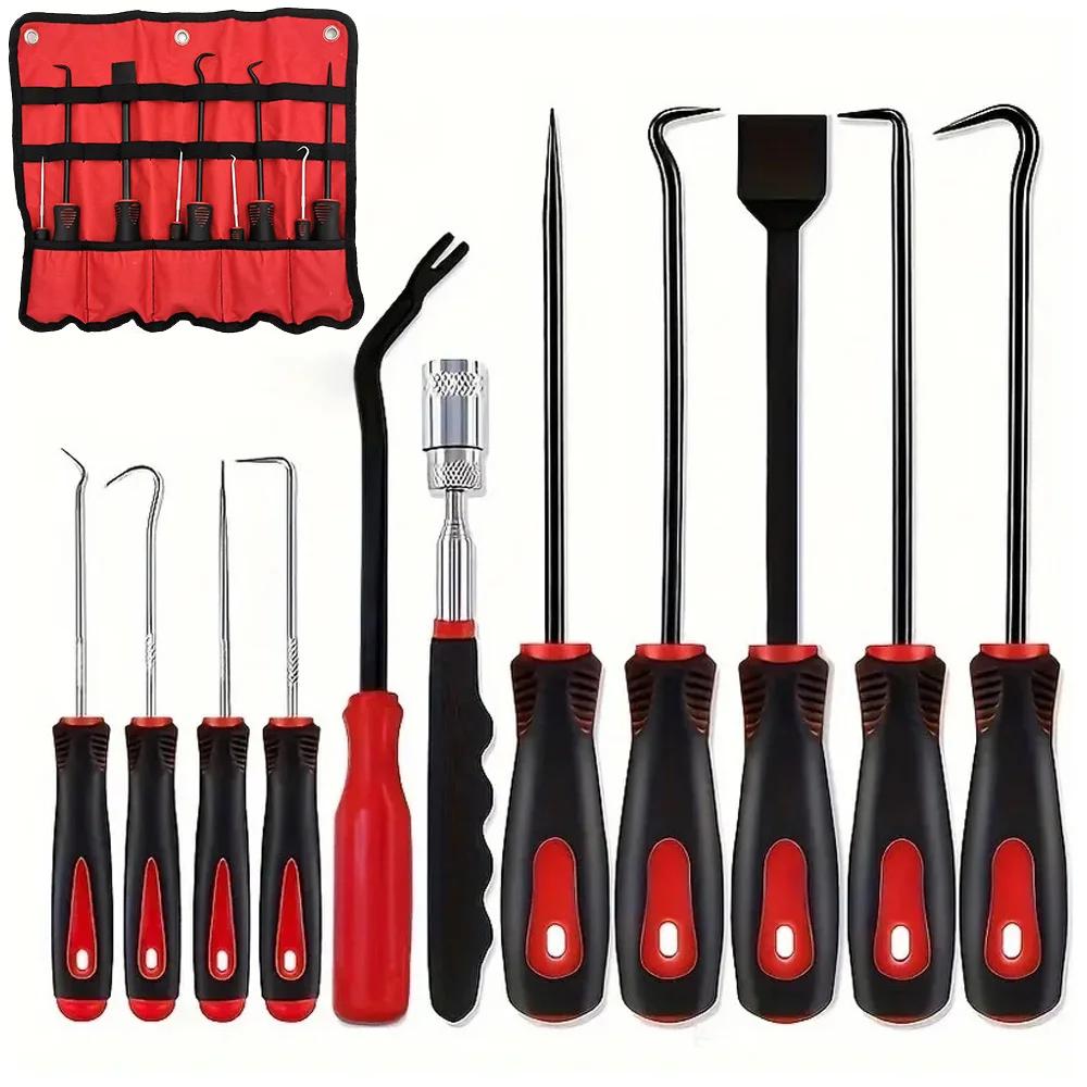 11PC Precision Hook & Scraper Set - Mini Puller Tool for Hose/Gasket Removal with Anti-Slip Handle Auto/DIY Repair