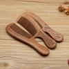 Solid Wood Peach Comb for Head Massage - Engraved Design for Women & Men
