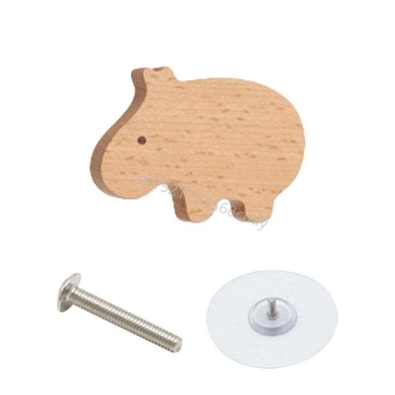 Furniture Knob with Fun Animal Wooden Drawer Handle Handle 6XDE