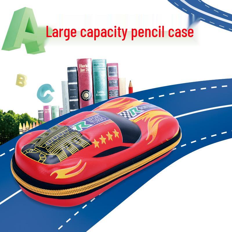 Multifunctional Pencil Case for Kids - Boys' & Girls' School Supplies Stationery Bag with Car Theme
