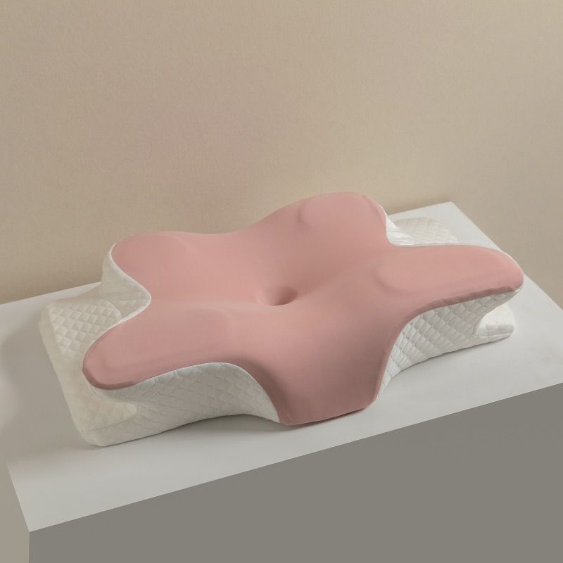 Butterfly Memory Foam Neck Pillow with Cervical Orthopedic Design and Massage Function