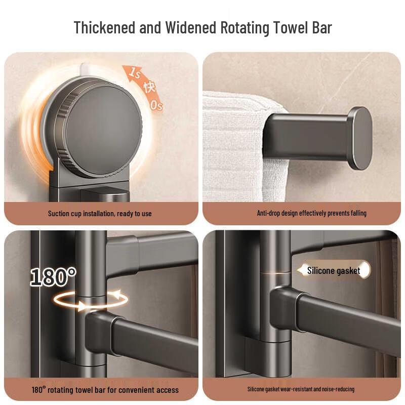 HANDUNYOU Otočný držák na ručníky s přísavkou