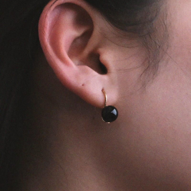 MARTA 925 silver.Egg Earring_onyx