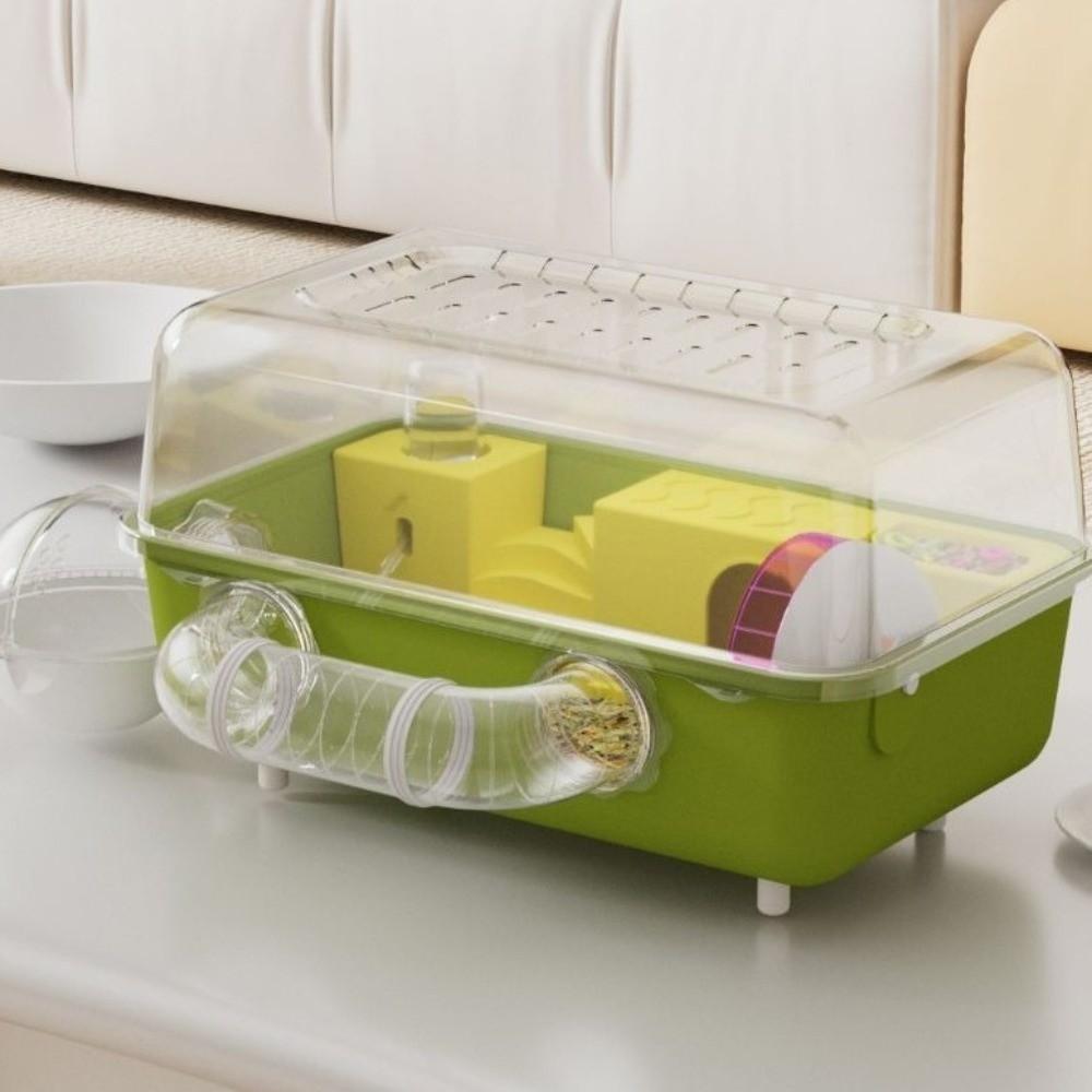 Running Wheel Animal Observation Cage Double Clear Pet Habitat Hamster Cage Exercise Playing