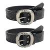 Wide Faux Leather Belt with Embossed Strap and Metal Pin Buckles for Daily Wear and Jeans Outfit Pairing Use