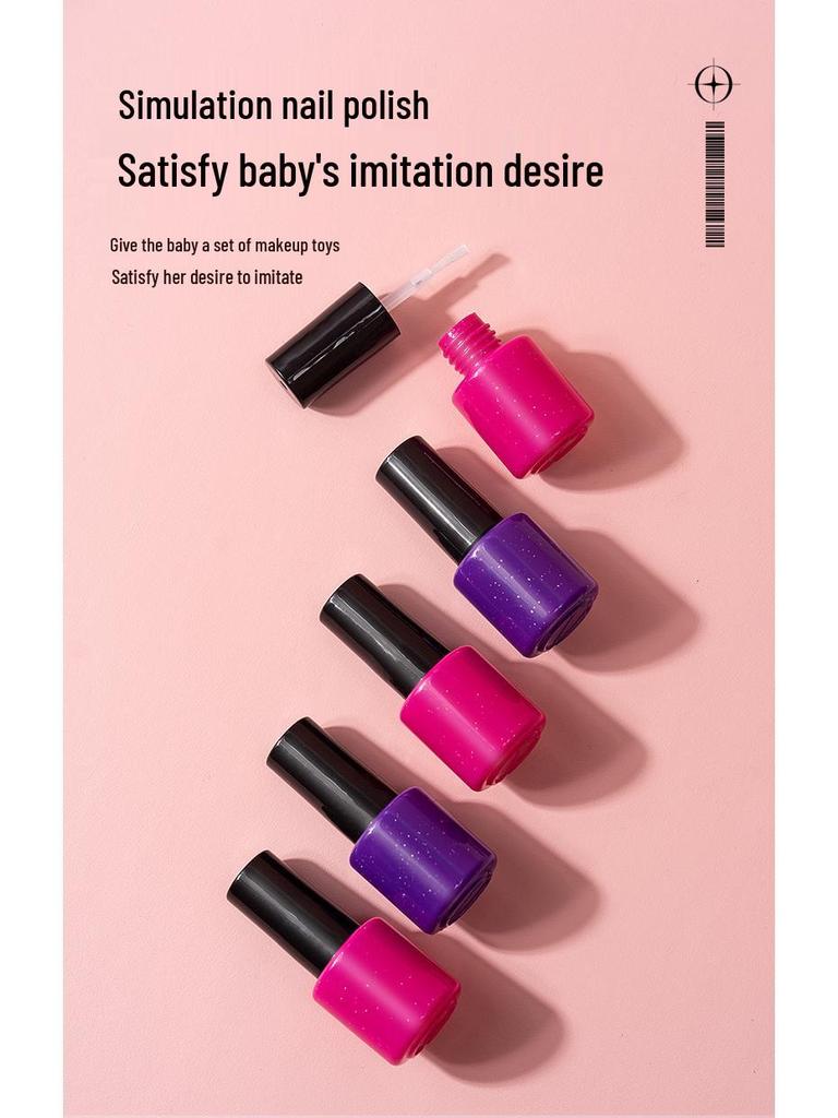 Simulation Cosmetics Toy Set: Colorless Lipstick & Nail Polish for Kids