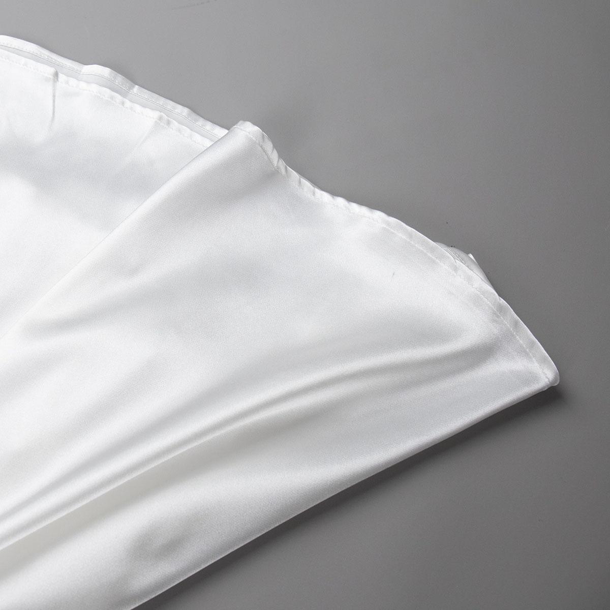 Женская летняя элегантная атласная однотонная юбка с высокой талией — фото 19