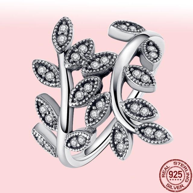 New 100 %925 Sterling Silver Rings Wholesale Popular Flower Lucky Rings For Women Jewelry Making