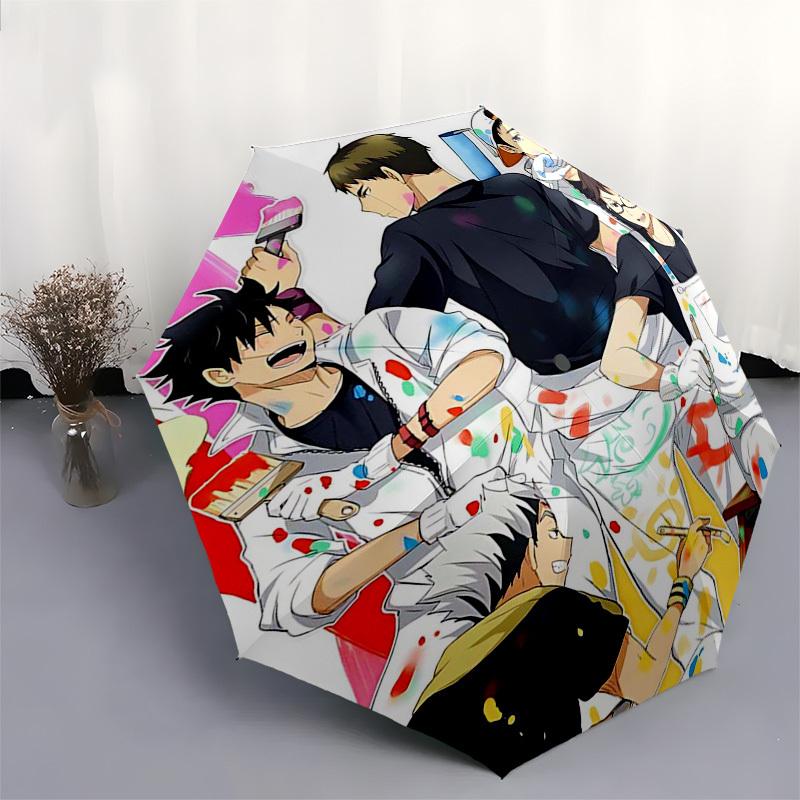 1pc Outdoor Umbrella with Anime Characters, Automatic Opening/Closing, Portable 3-Fold Design, 8-Rib Iron Frame - Perfect Gift for Fans, Traveler