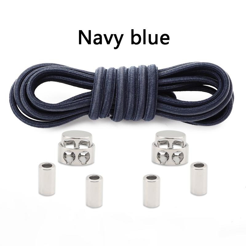 1Pair/2Pair New Metal Buckle Laces Unisex Quick-On/Off Shoelaces Oval Elastic Shoelace for Sneakers and Boots