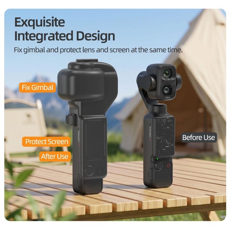 Camera Case Protective Cover Compatible for Pocket 4P Camera,Full-Cover Shell with Wrist Strap Hinged Top Desogn for Travel Storage