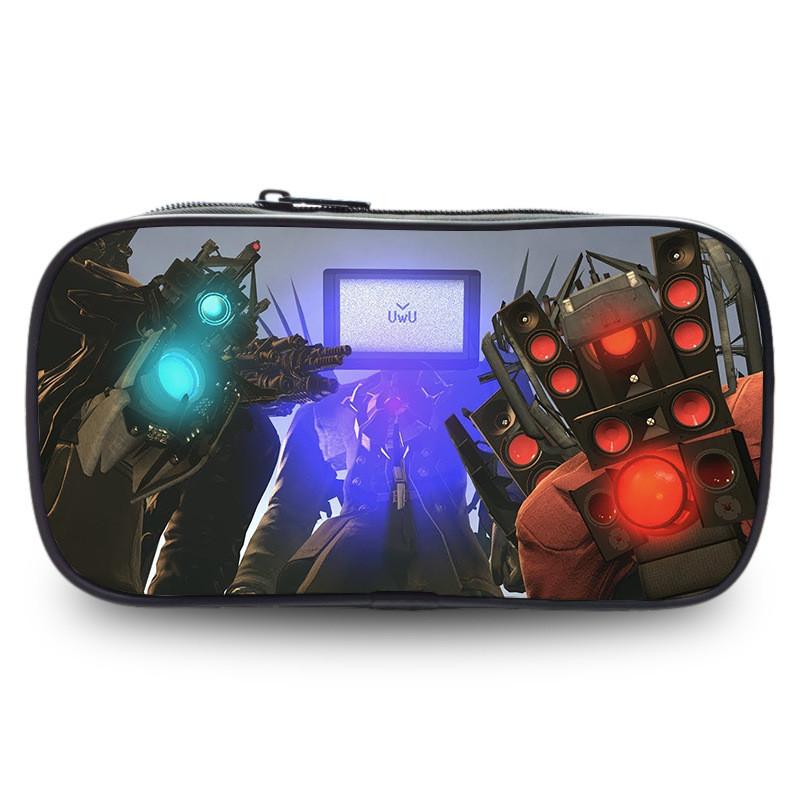 Trousse à crayons étudiante spacieuse Lotus Rouge Titan en polyester durable et multifonctionnelle