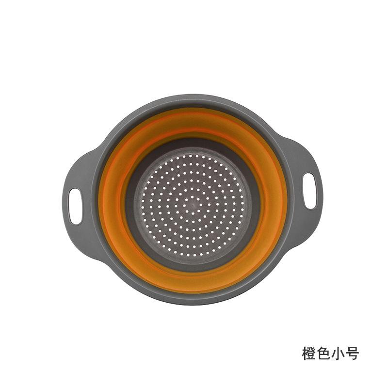 

Складной силиконовый дуршлаг, корзина для мытья фруктов и овощей, сетчатый фильтр, складной слив с ручкой, кухонные инструменты 19.5X24X8.3CM оранжевый