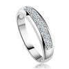 Single Row Diamond Ring 925 Silver Plated Classic Couple Bands Stylish Wedding Engagement Jewelry Gift