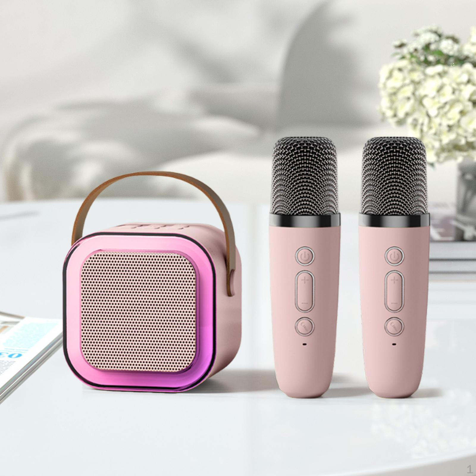 

Мини-караоке-машина с динамиком для вечеринок по случаю дня рождения мальчиков и девочек розовый