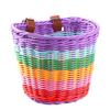 Kids Bikes Front Basket Waterproofs Plastic Wovens Bikes Basket Rainbow Color Childrens Bicycles Handlebars Basket