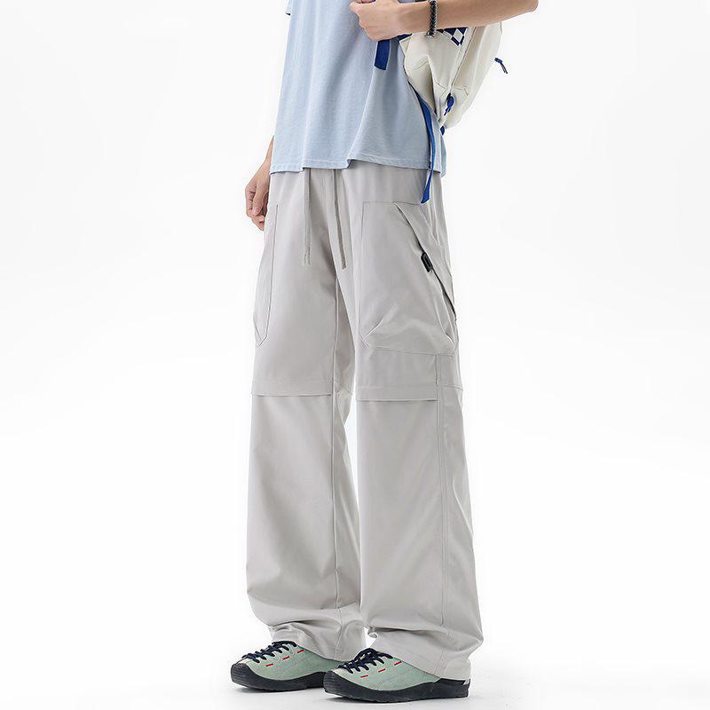 Men's Solid Color Wide Leg Work Pants