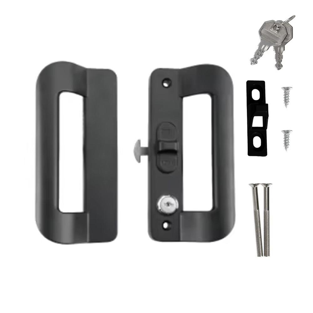 With Key Anti-theft Door Lock Set Aluminum Zinc Zinc Alloy Sliding Door Handle Replacement  Garage Sheds