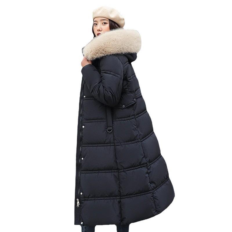 Down cotton-padded clothes women's winter new cotton-padded clothes long over the knee loose thickened cotton-padded jacket tide