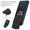 For iPhone 16 Pro Case with Card Holder PC+TPU Phone Back Cover Kickstand