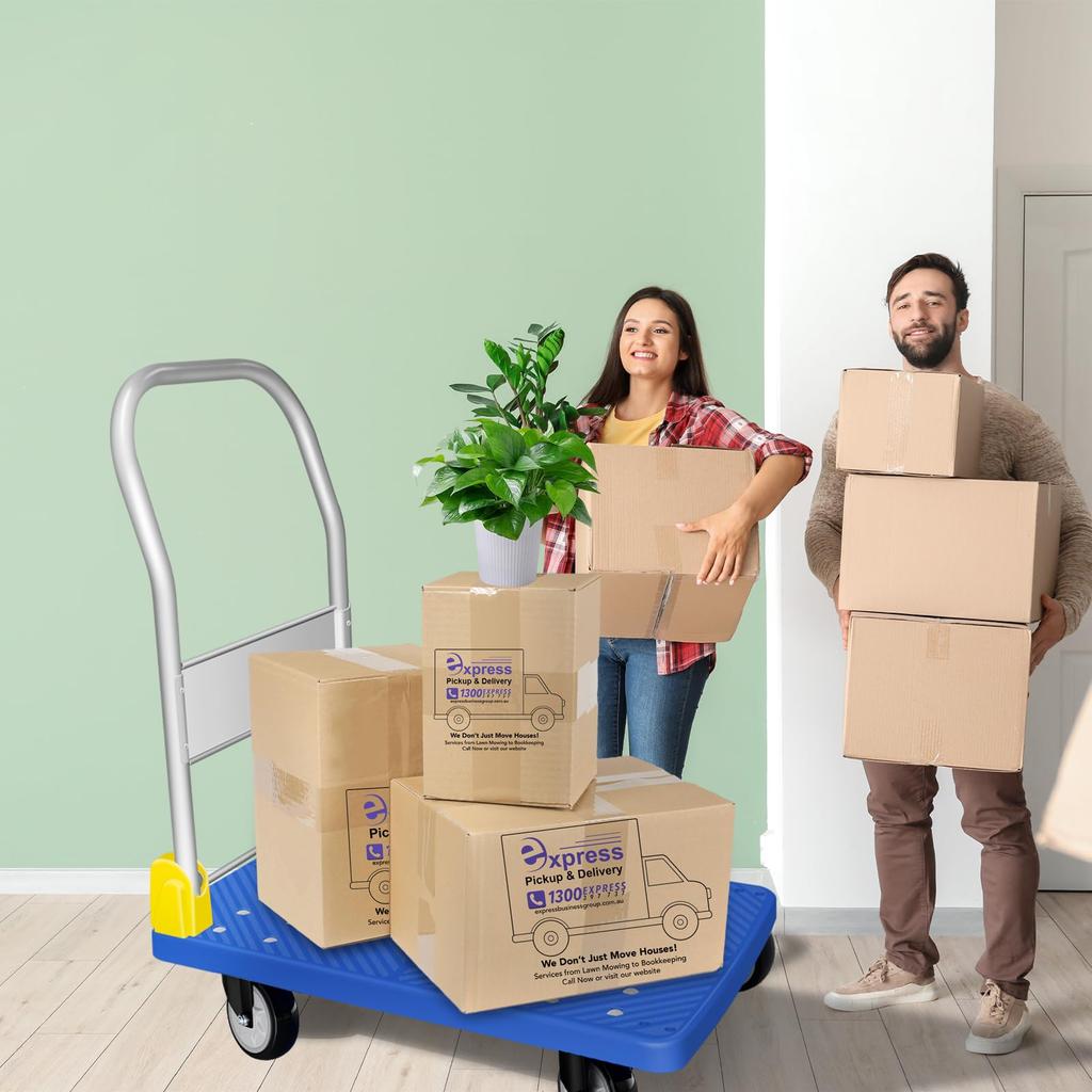 JZOOOZ Folding Hand 400kg Load Capacity Ideal for Automobile Disaster and Household Compact Truck, Lightweight, (600x900mm/Blue), Quiet,