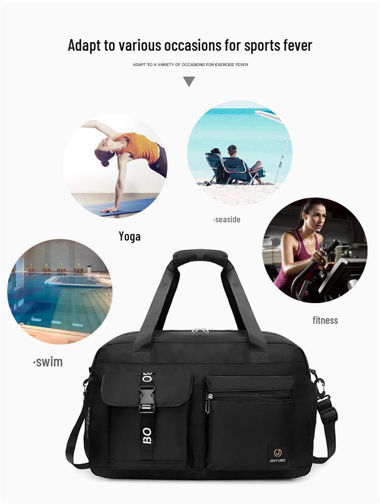 Wodoodporna Torba na Ramię Sportowa i Fitness na Zewnątrz - Unisex, Duża Pojemność, Przegrody Mokra/Sucha, Idealna na Krótkie Wyjazdy