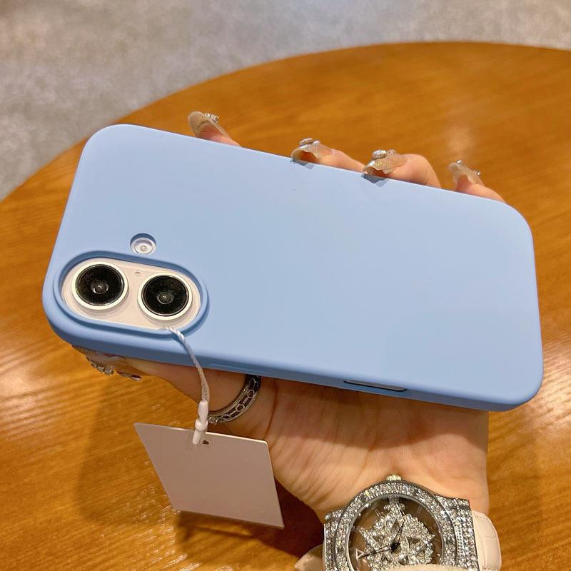 Aplicabil Pentru Carcasă Telefon Mobil Apple 16 Promax Ultrathin Oficială Silicon Lichid Iphone15 Carcasă Simplă Culoare Solidă Anti-cădere